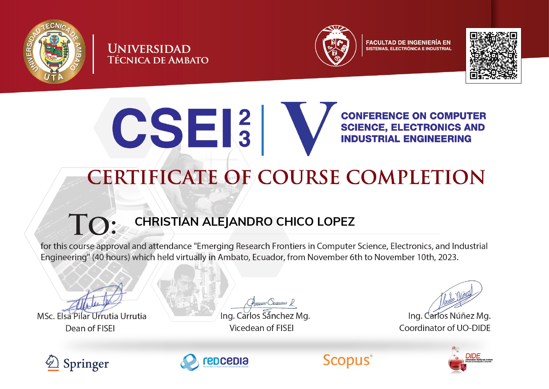 Emerging Research Frontiers in Computer Science, Electronics and Industrial Engineering