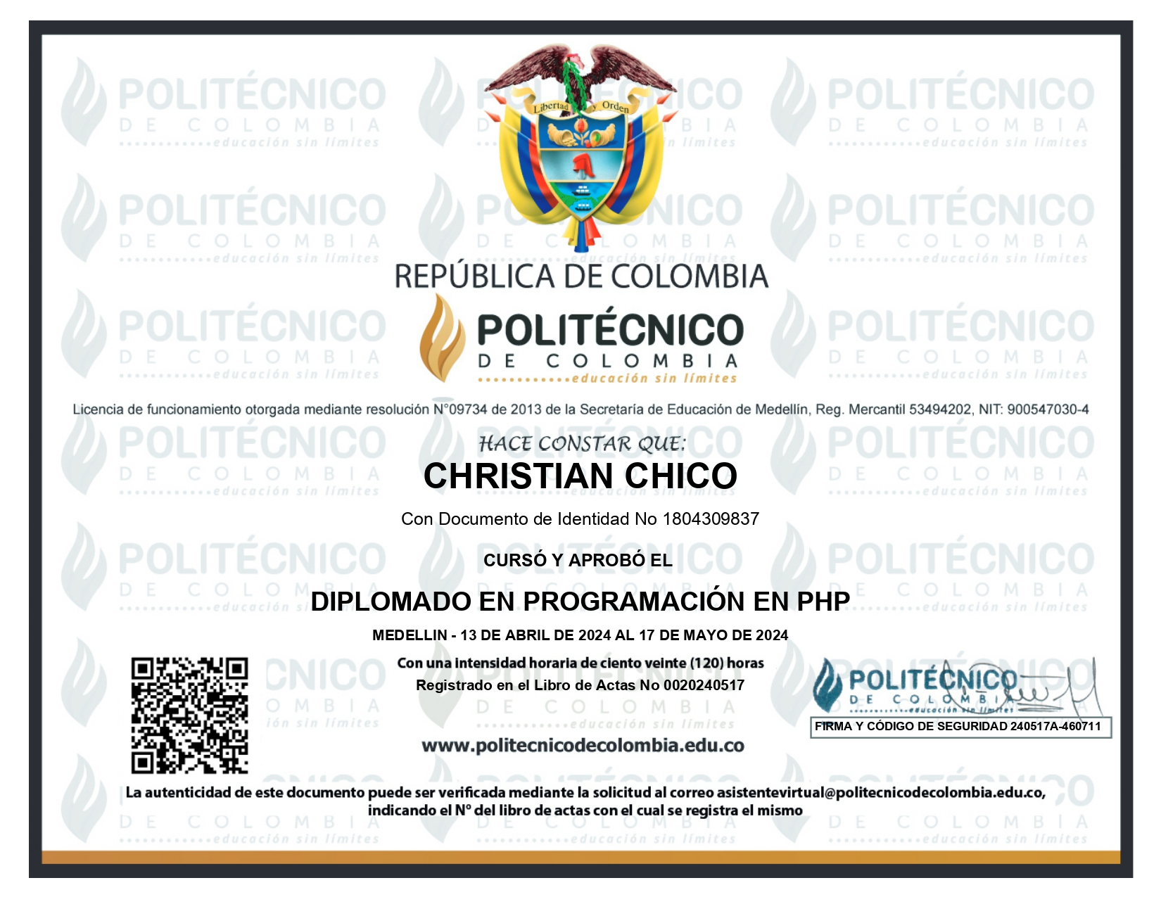 PHP Programming degree